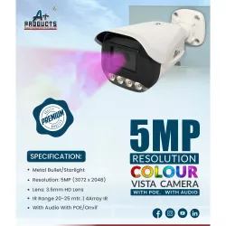 A+ Products IP 5MP ColorVu Bullet Camera 3.6mm ECO With Audio (AP-CV-IP-LITE-5MP-METAL-B02-3.6MM)