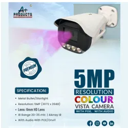 A+Products IP 5MP Dual Light Bullet Camera 6mm ECO With Audio (AP-CV-IP-LITE-5MP-METAL-B02-6MM)