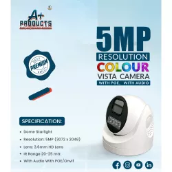 A+ Products IP 5MP ColorVu Dome Camera 3.6mm ECO With Audio (AP-CV-IP-LITE-FM-5MP-D01)
