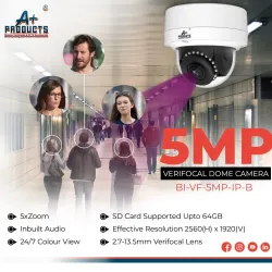 A+ Products IP 5MP 4K HD Varifocal ColorVu Dome Camera 2.8 12mm (AP-VF-5MP-IP-D 2.8-12MM)