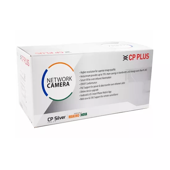CP Plus IP 2MP Silver Bullet Camera 3.6mm With Audio (CP-UNC-TA21PL3C-Y)