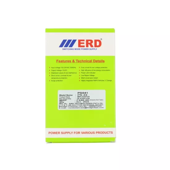 ERD CCTV Power Supply 12v/8a Slim For 8ch (PS22)