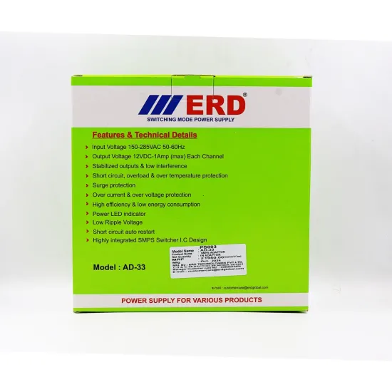ERD CCTV Power Supply 12v/16a Multi For 16ch (AD33)
