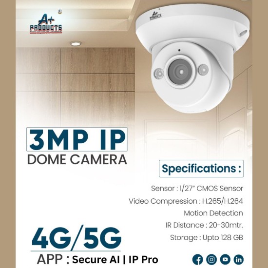 A+Products IP 3MP 4G Dome Camera 3.6mm