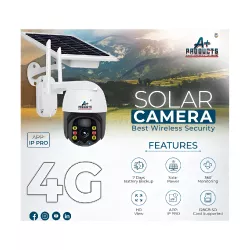 A+ Product 2.8MP HD Outdoor 4G Solar Night Colour Camera With Two Way Audio