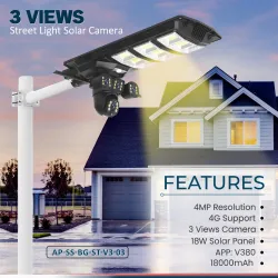 A+ Products 4MP 4G Street Light Solar Camera