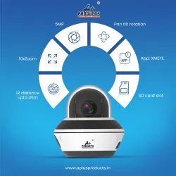 A+ Product 5MP IP PTZ Dome Camera 10x Zoom With Two Way Audio