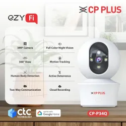 CP-Plus Wifi PT Camera 3MP Night Color with Two Way Talk (EZ-P34Q)