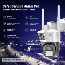 Secureye 2MP+2MP IP PTZ Defender Duo Alarm Pro 4G Night Color Dual Lens Camera With Two Way Audio