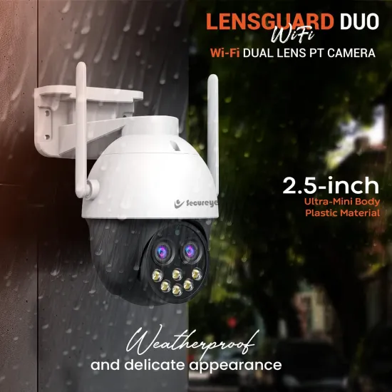 Secureye WiFi IP PTZ Camera 3+3MP (1 Lens 10X Zoom) Dual Lens Lensguard Duo (SC-PTZ-4W)