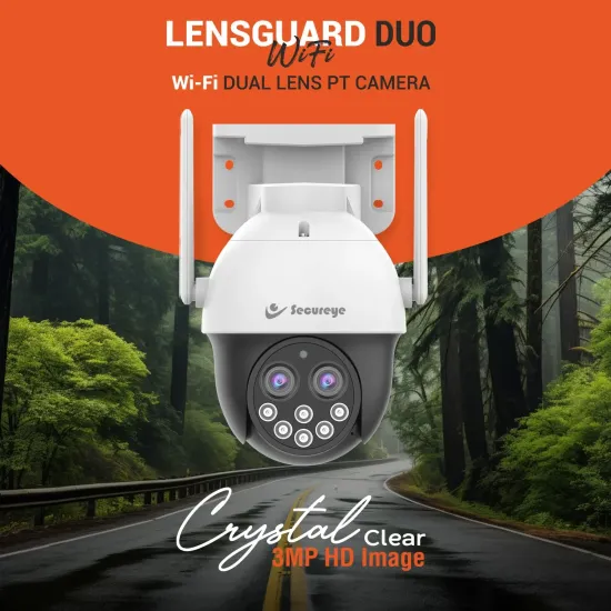 Secureye WiFi IP PTZ Camera 3+3MP (1 Lens 10X Zoom) Dual Lens Lensguard Duo (SC-PTZ-4W)