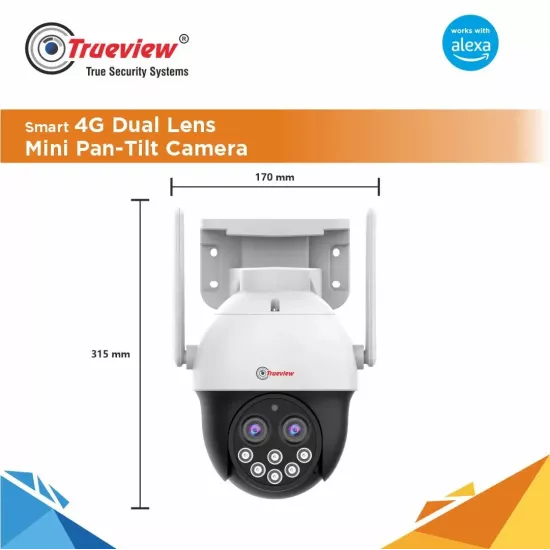 Trueview 4MP IP Dome 4G Night Color Dual Lens Camera With Two Way Audio (T18155)