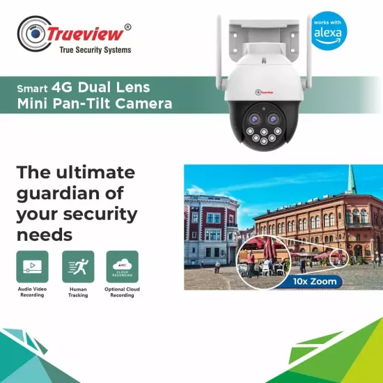 Trueview 4MP IP Dome 4G Night Color Dual Lens Camera With Two Way Audio (T18155)