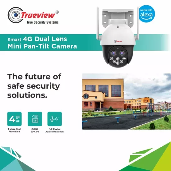 Trueview 4MP IP Dome 4G Night Color Dual Lens Camera With Two Way Audio (T18155)
