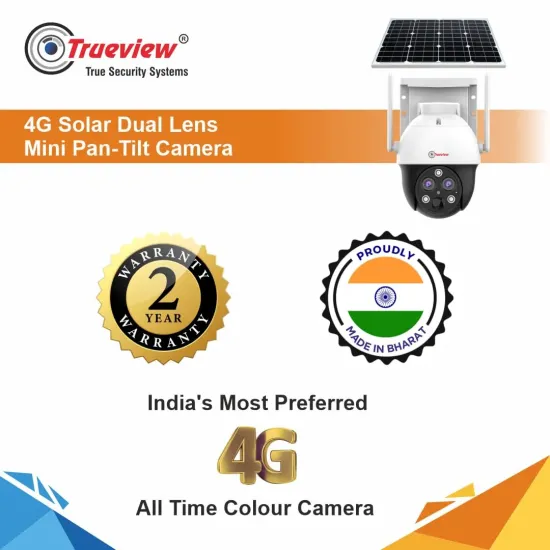 Trueview 3MP IP Outdoor 4G Solar Camera Dual Lens With 10X Zoom (T18164)
