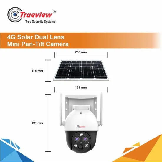Trueview 3MP IP Outdoor 4G Solar Camera Dual Lens With 10X Zoom (T18164)
