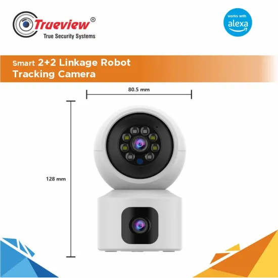 Trueview Robot 2MP + 2MP IP WiFi Dome Linkage Camera Two Way Audio (T18184-A)