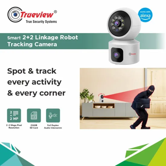 Trueview Robot 2MP + 2MP IP WiFi Dome Linkage Camera Two Way Audio (T18184-A)