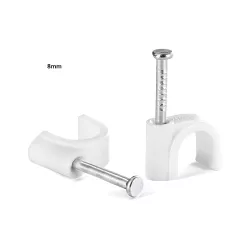 Cable Clips 8mm 100 Pcs With Metal Nails