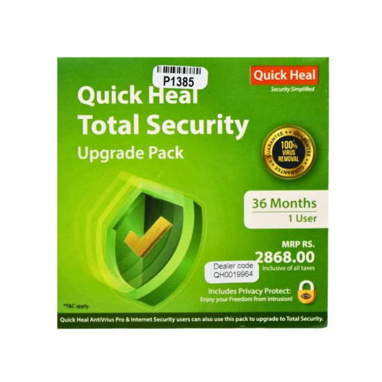 Quick Heal TS1UP Total Security Antivirus 1 User 3 Year Antivirus (Renewal) Quick Heal TS1UP Total Security Antivirus 1 User 3 Year Antivirus (Renewal)