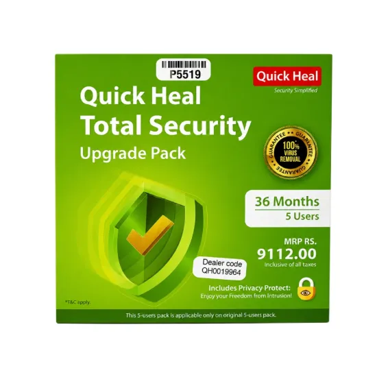 Quick Heal Total Security 5 User 3 Year Antivirus Renewal (With Activation Scheme)