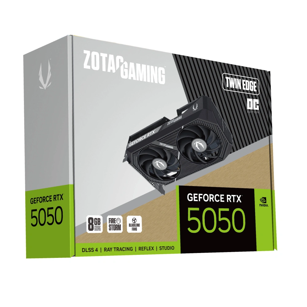 ZOTAC Nvidia Graphic Card RTX 5050 Twin Edge OC 8GB DDR6 Dual Fan view 7