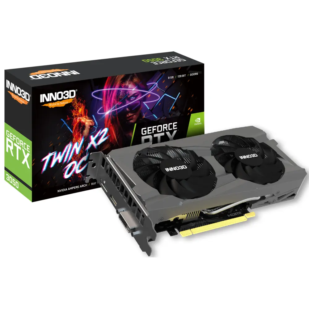 INNO3D Nvidia Graphic Card RTX 3050 8GB DDR6 TWIN X2 Dual Fan view 2