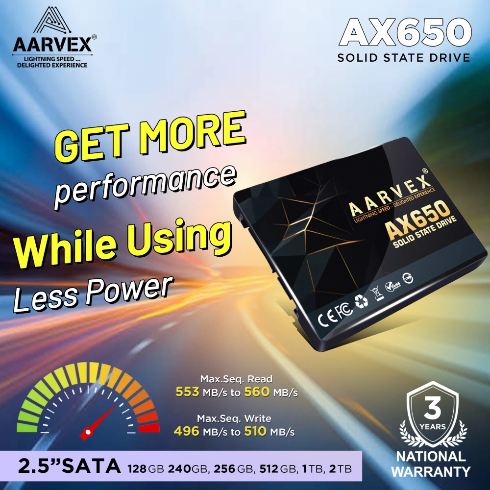 Aarvex Internal SSD 256GB SATA (AX650) | Mega Jaipur | MegaJaipur