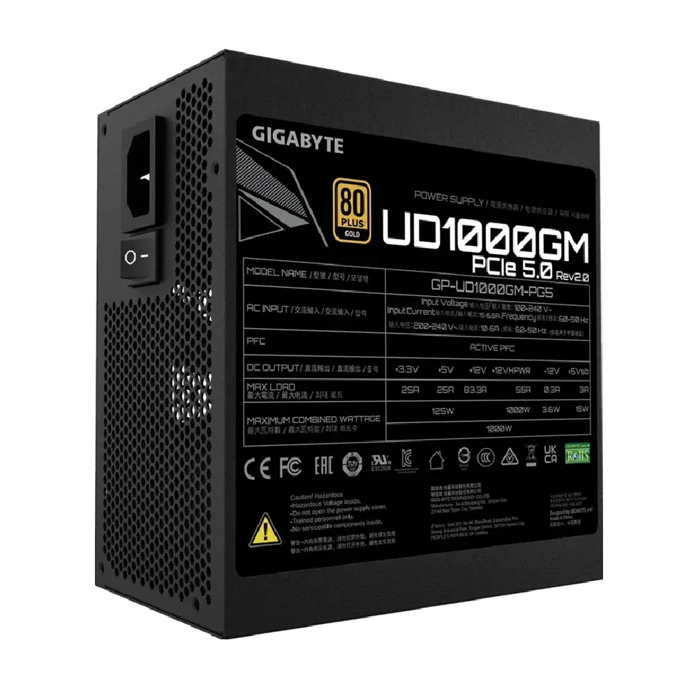 Gigabyte UD1000GM 1000w 80 Plus Gold Desktop Power Supply view 3