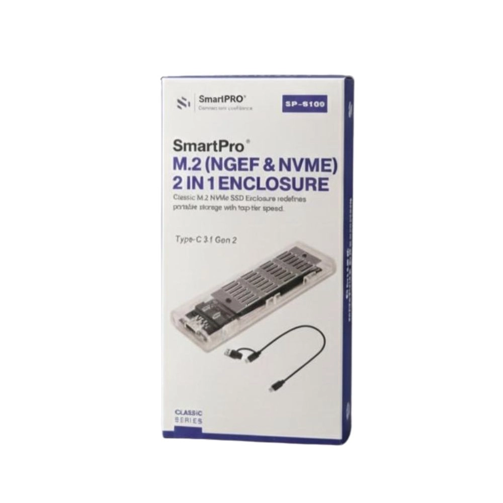 Smartpro SSD Casing M.2 (NGFF & NVMe) 2 in 1 Type-C(SP-S109) view 2
