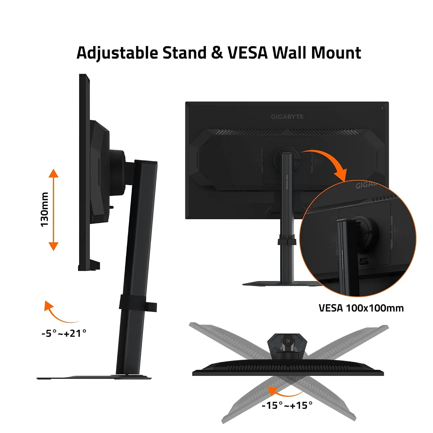 Gigabyte Gaming LED Monitor 24" IPS FHD 240Hz with Speaker (G25F2A) view 5