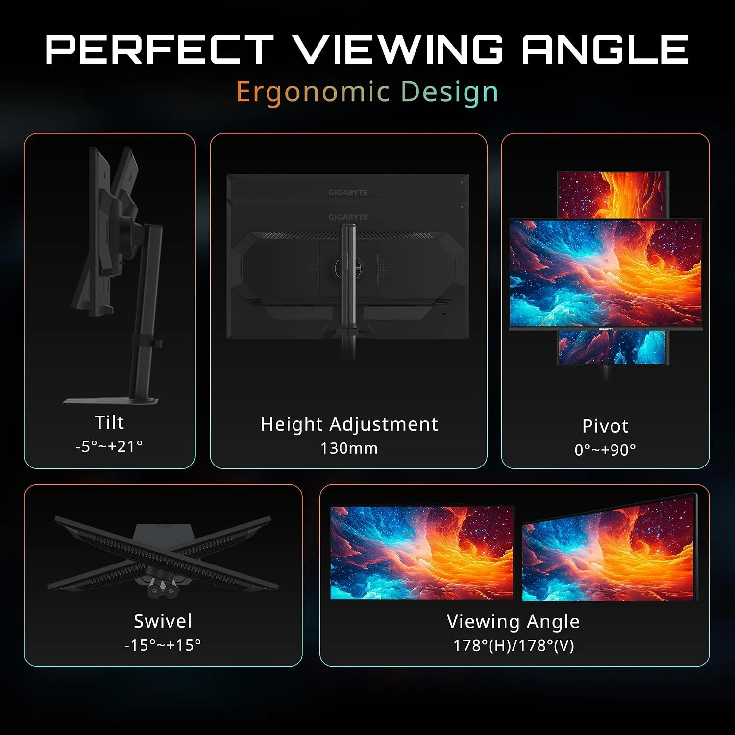 Gigabyte Gaming LED Monitor 24" IPS FHD 240Hz with Speaker (G25F2A) view 3