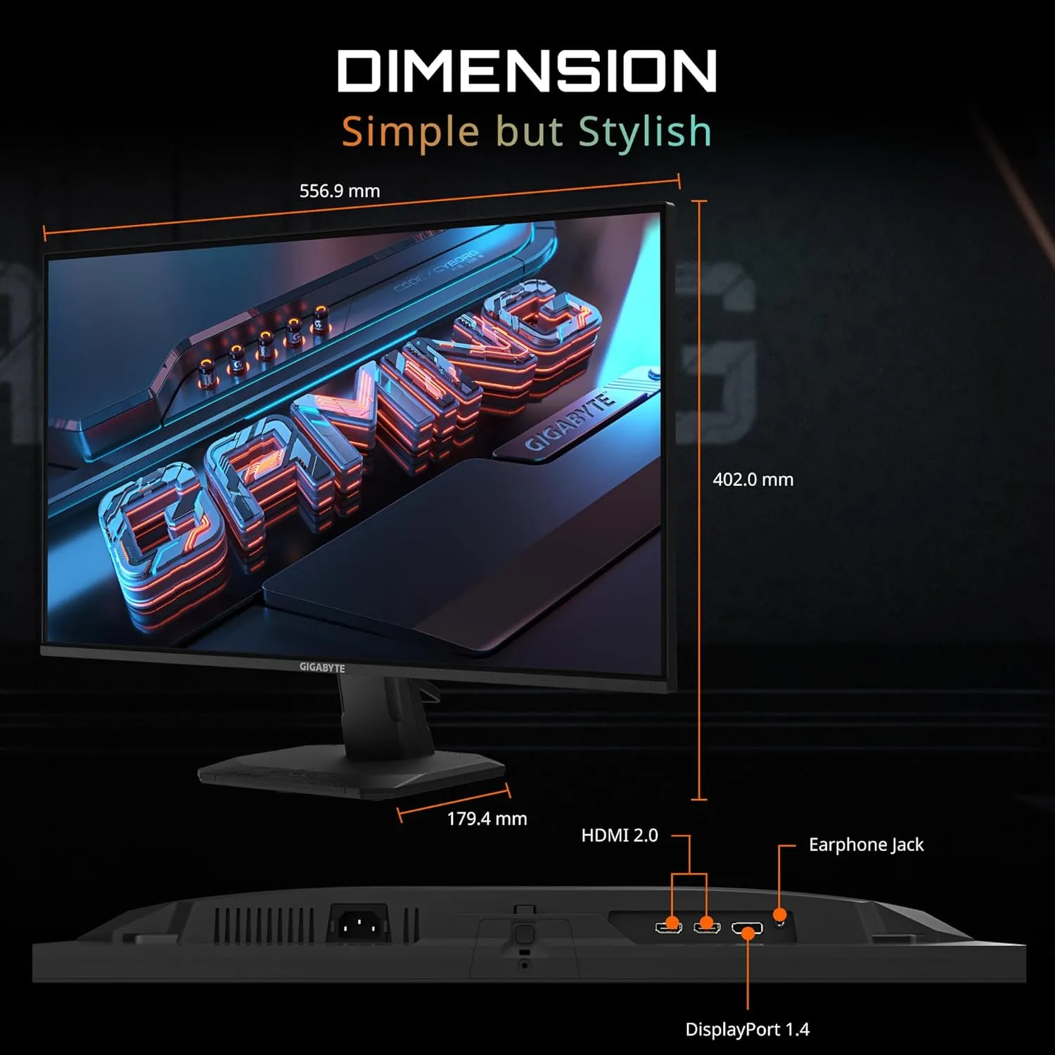 Gigabyte Gaming LED Monitor 24" IPS FHD 240Hz with Speaker (G25F2A) view 7