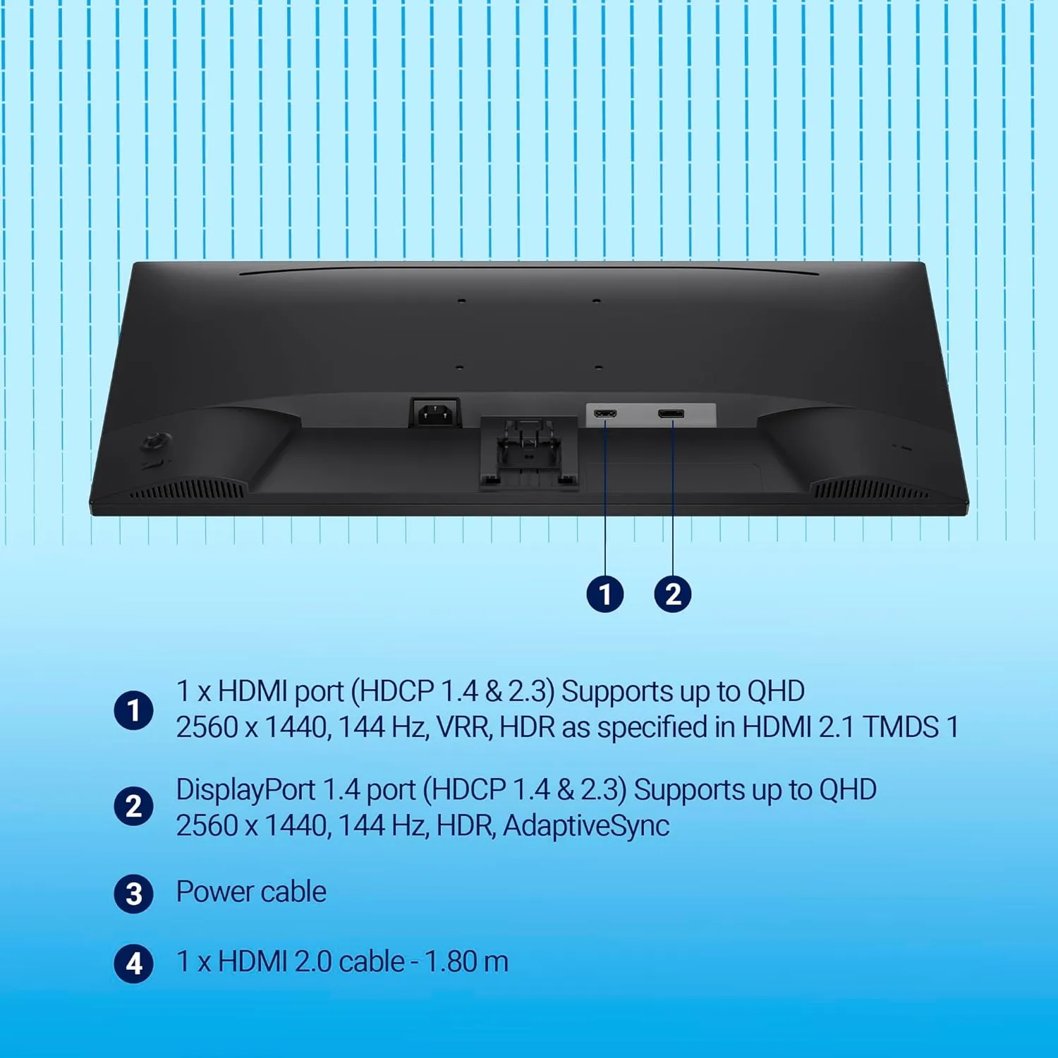 Dell Led Monitor 27" QHD IPS 144Hz HDMI | DP | 2K  (SE2726D) view 2
