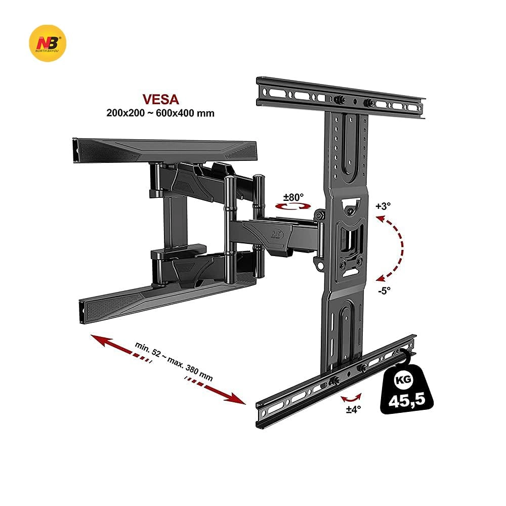 NB LED Wall Mount Kit 40" To 80" | Moveable and Adjustable view 2
