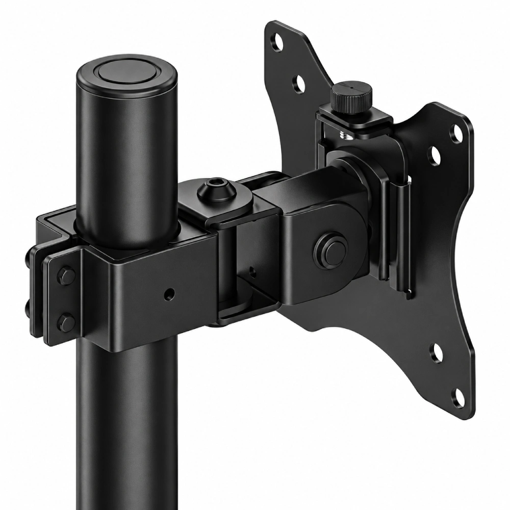 Led Monitor Mount Stand For 1 Led With Table Clamp Height Adjustable- Steel (MB-MSS2) view 4