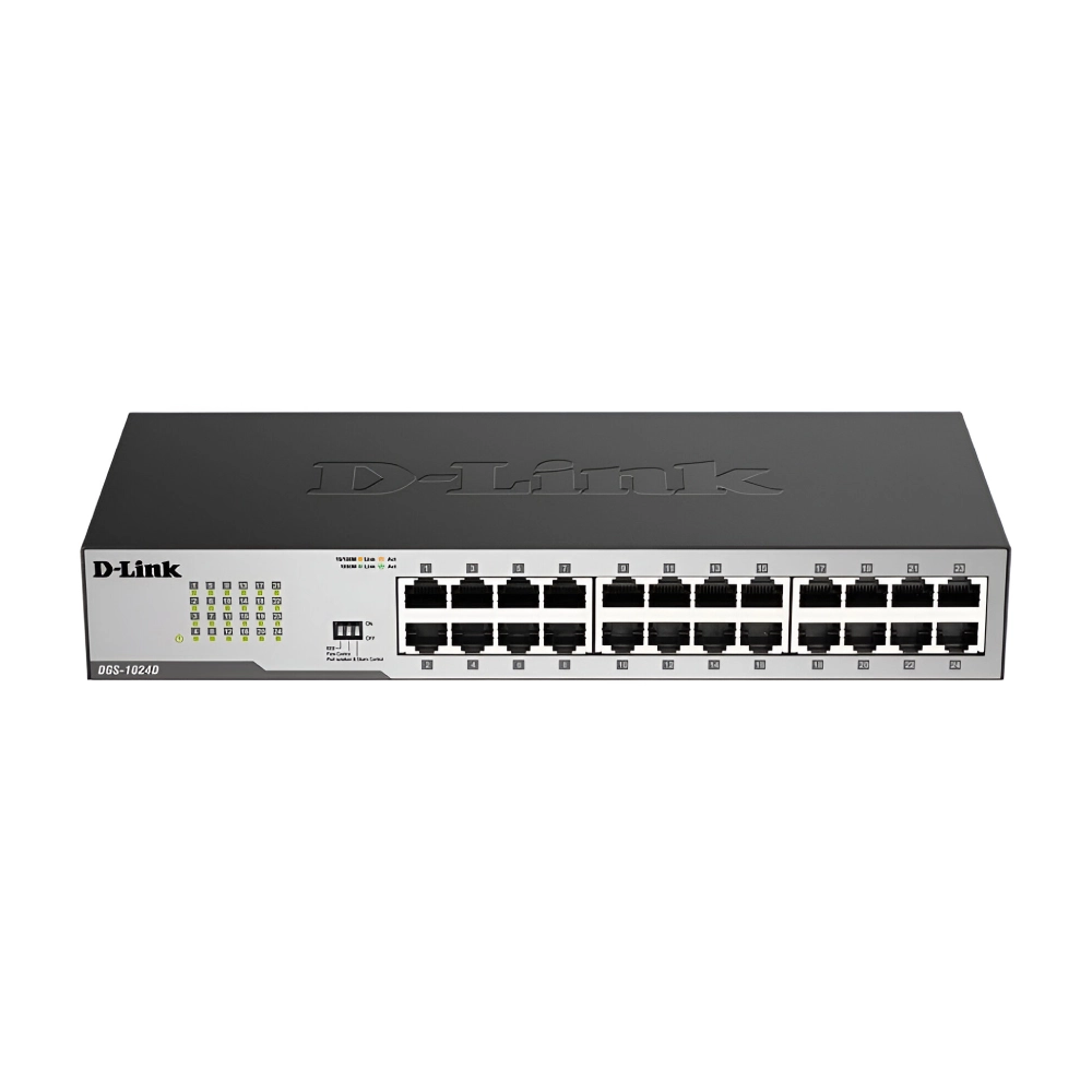 D-Link 24 Port Gigabit Lan Desktop Switch 10/100/1000 Mbps DGS-1024D ...