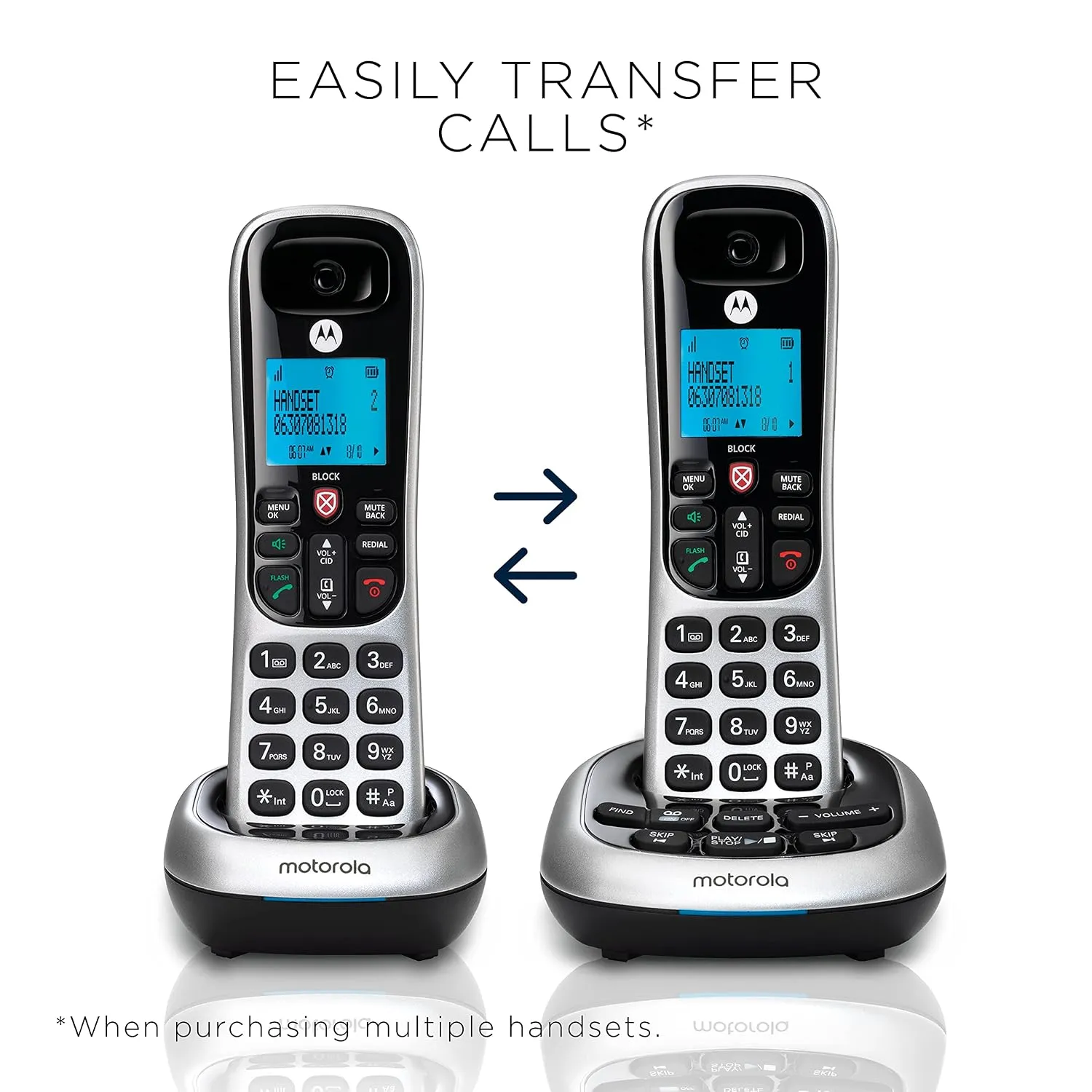 Motorola Wireless Telephone Set with answering Machine (2-Handset) CD4012 view 2
