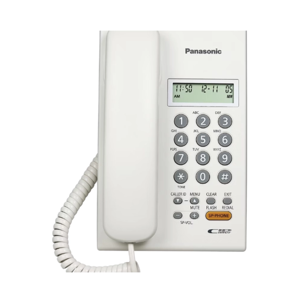 Panasonic Wired Telephone Set with Hands-Free Speakerphone White (KX-TSC62SX)