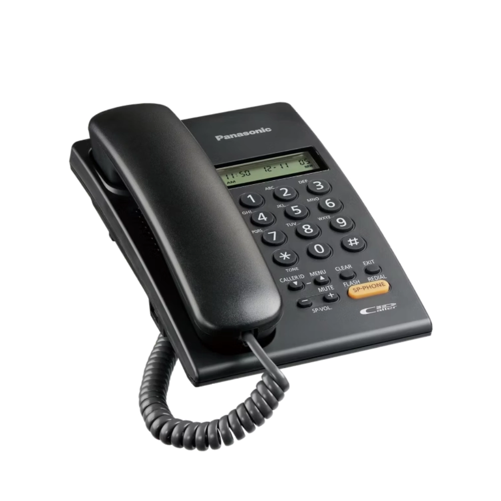Panasonic Wired Telephone Set with Hands-Free Speakerphone Black (KX-TSC62SX)