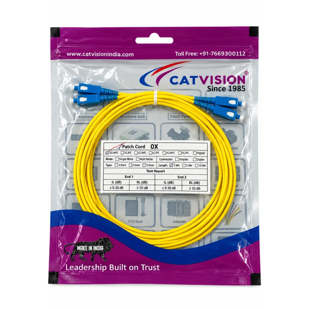 CATVISION FIBER PATCH CORD SC/UPC-SC/UPC DUPLEX 2.0mm 5m