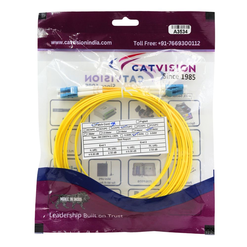 CATVISION FIBER PATCH CORD LC/UPC-LC/UPC DUPLEX 2.0mm 5m