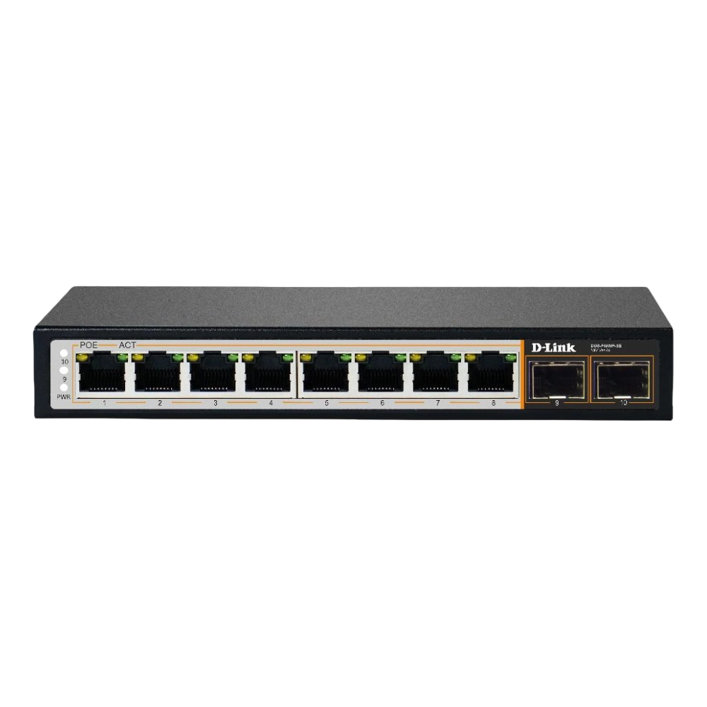 D-Link Poe Switch 8 Port (8 GE + 2 SFP Uplink) DGS-F1010P-SE view 2