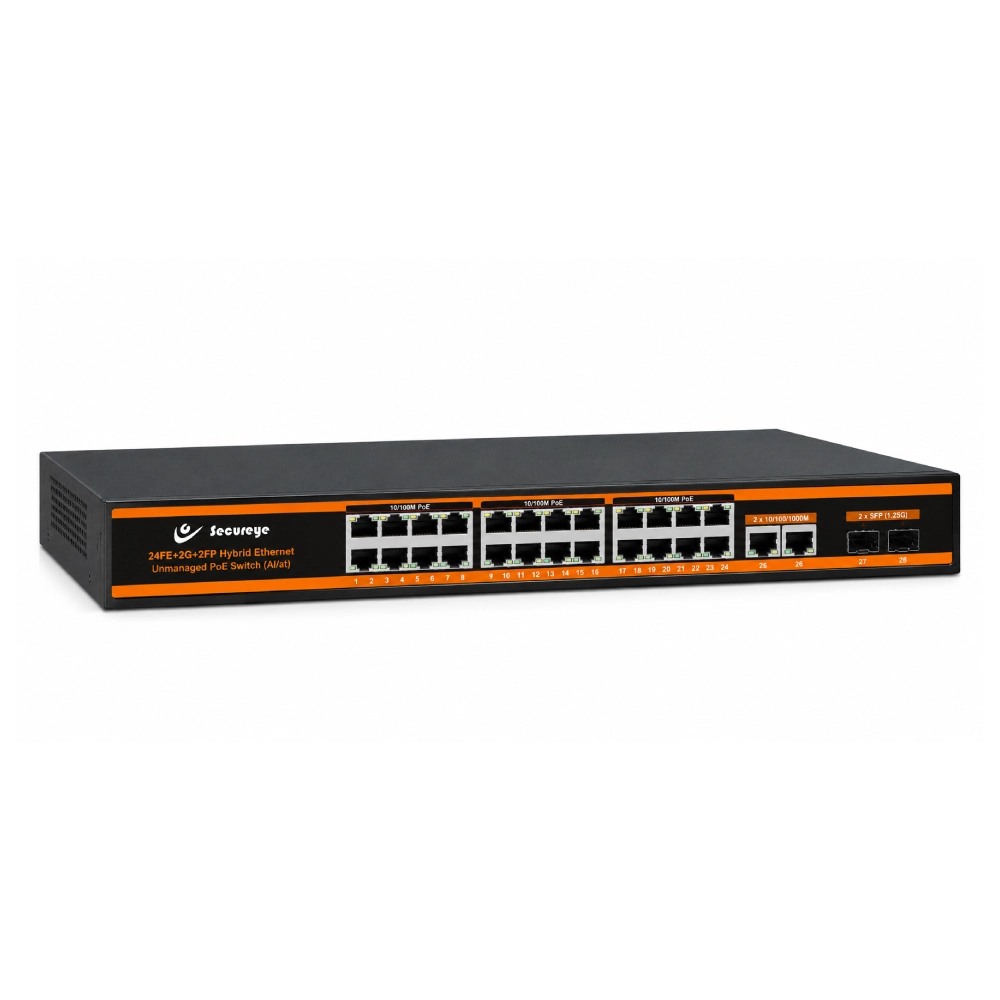 Secureye Poe Switch 24 Port (24 FE + 2 UP + 2 SFP Port) S-24FE-2G-2UF view 2