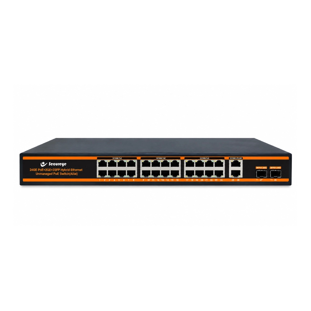 Secureye Poe Switch 24 Port (24 GE + 2 UG + 2 SFP Port) S-24GE-2G-2UF-3N view 2
