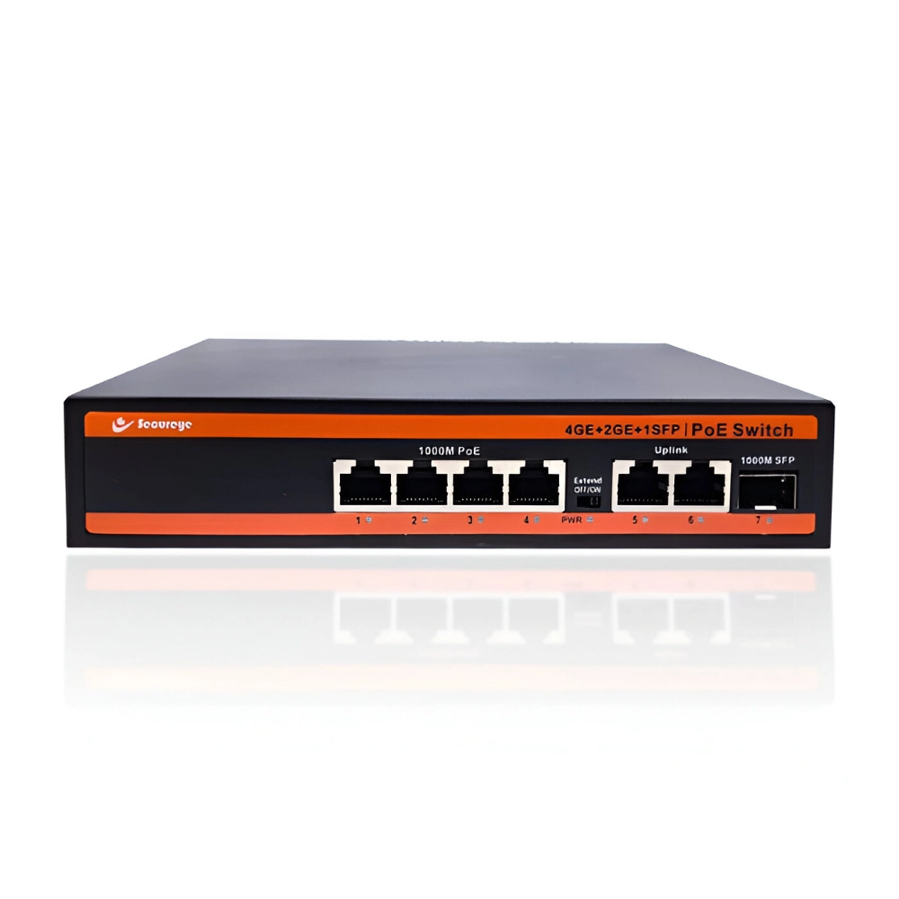 Secureye Poe Switch 4 Port (4 GE + 2 GE + 1 SFP Port) S-4GE2UG1UF-L-NB view 2