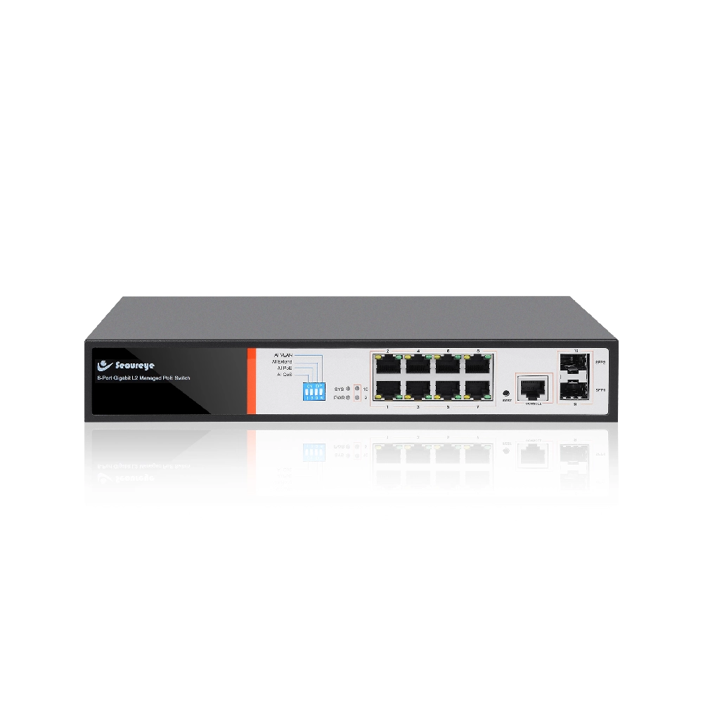 Secureye Poe Switch 8 Port L2 Managed (8 GE + 2 GE SFP Port) S-8GE-M-2UF-AI-VLAN-L2 view 2