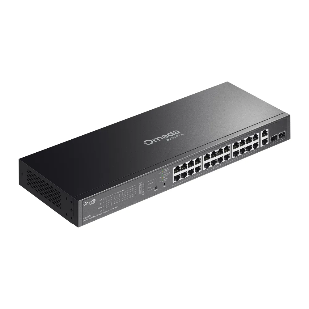 TP-Link Omada 28 Port PoE+ Gigabit Easy Managed Switch (24 GE + 2 GE + 2 GE SFP Uplinks) ES228GP view 3