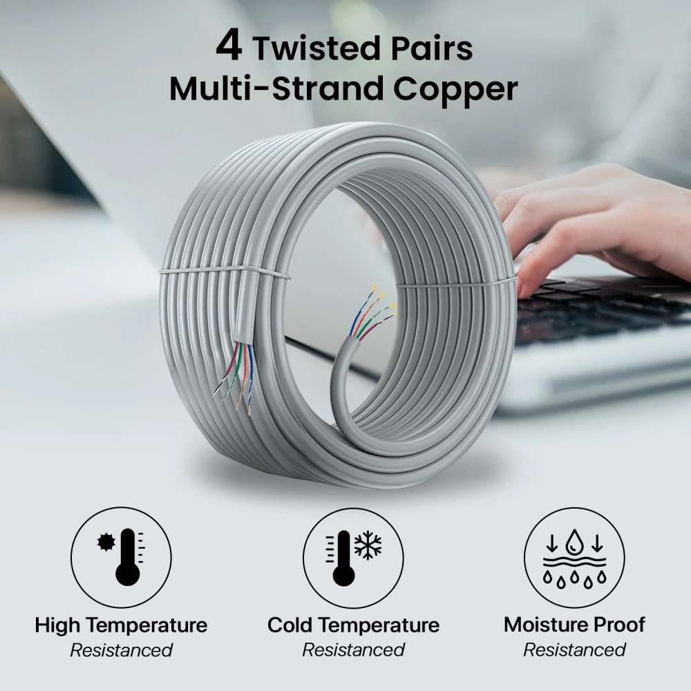 EVM CAT6 Lan Cable 100m Copper (Grey) view 3
