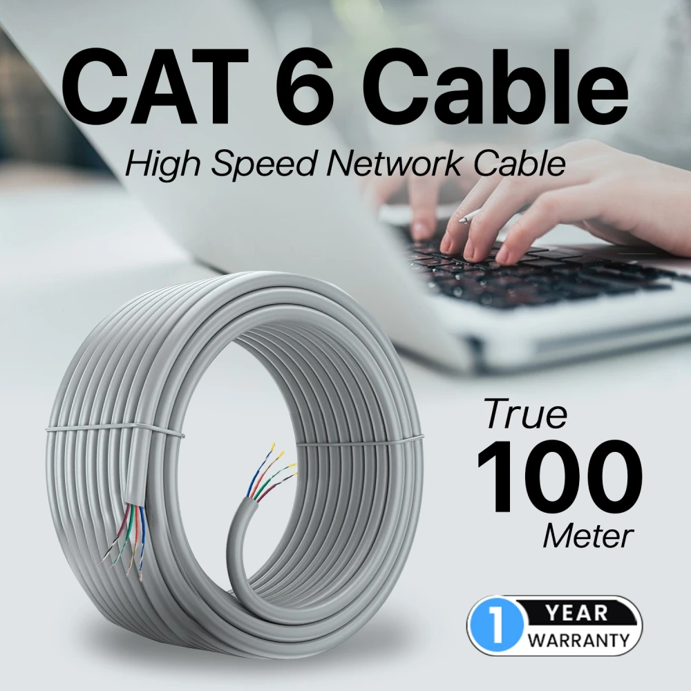 EVM CAT6 Lan Cable 100m Copper (Grey) view 2